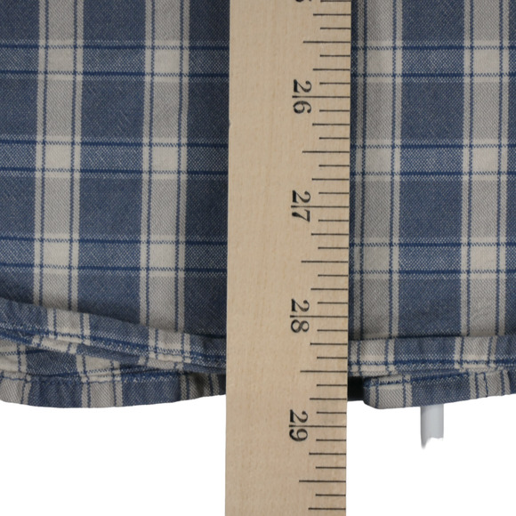 Carhartt Button Down Shirt Men Small Blue Plaid Loose Fit Cotton Flap Pockets - Picture 9 of 16
